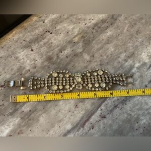 Vintage large rhinestone deco bracelet